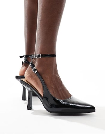 Salado sling back kitten heels in  black