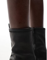 Ranger smart mid-heel boots in brown burnish