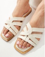 strap detail flat sandal in ecru
