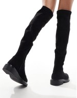 Kaylee smart flat over the knee boots in black