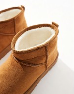 cosy mini ankle boots in tan