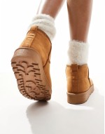 cosy mini ankle boots in tan