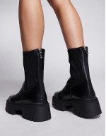 Simmi London Wide Fit Malakai Sock Ankle boot in Black