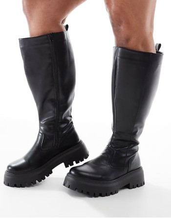 Curve Corey chunky knee boot in black