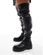 Curve Kristen chunky over the knee boot in black