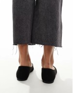 Lucky pointed ballet flats in black suedette