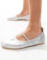 Loss Sale elastic topline ballet flats in silver