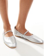Loss Sale elastic topline ballet flats in silver