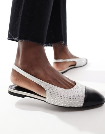 Bella sling back ballet in silver