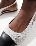 Bella sling back ballet in silver
