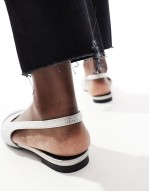 Bella sling back ballet in silver