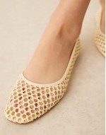 Wide Fit Lagoon weave ballet shoes in yellow