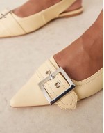Wide Fit Legion buckle ballet in yellow