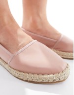 Wide Fit Joey closed toe espadrilles in pale pink