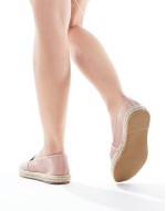 Wide Fit Joey closed toe espadrilles in pale pink