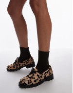 Sie-nna boat shoes in leopard print hairy leather