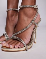 Simmi London Suvi barely there embellished sandals in gold