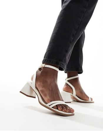 Honeydew mid block heeled sandals in ivory