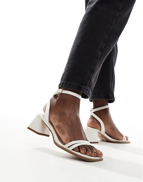 Honeydew mid block heeled sandals in ivory