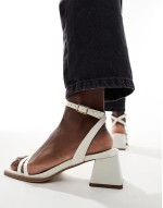 Honeydew mid block heeled sandals in ivory