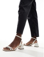 Honeydew mid block heeled sandals in ivory