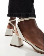 Honeydew mid block heeled sandals in ivory
